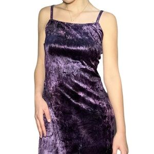 Pretty Girl Purple Crushed Velvet Slip Maxi Dress